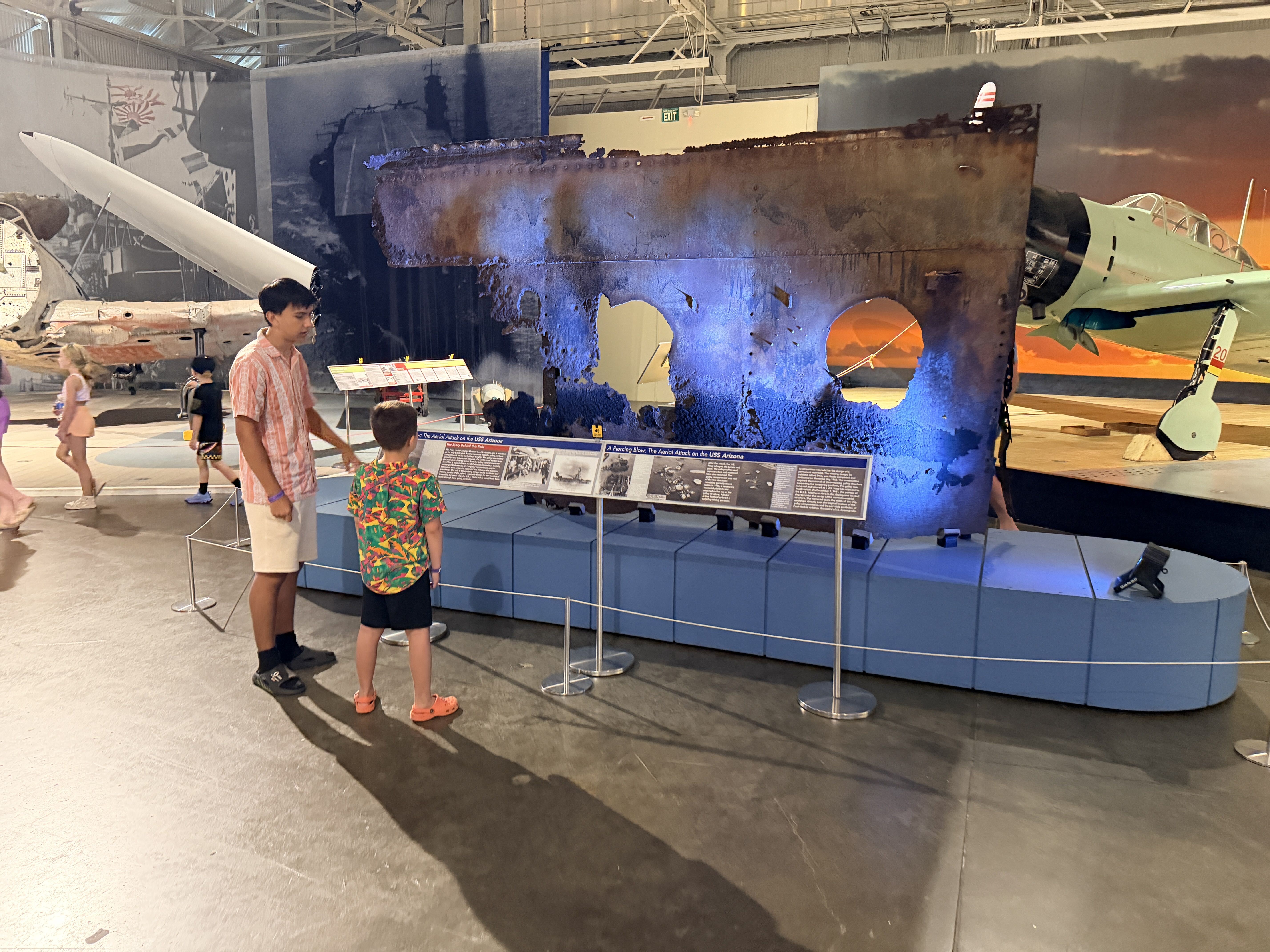 Dalai at the USS Arizona exhibit