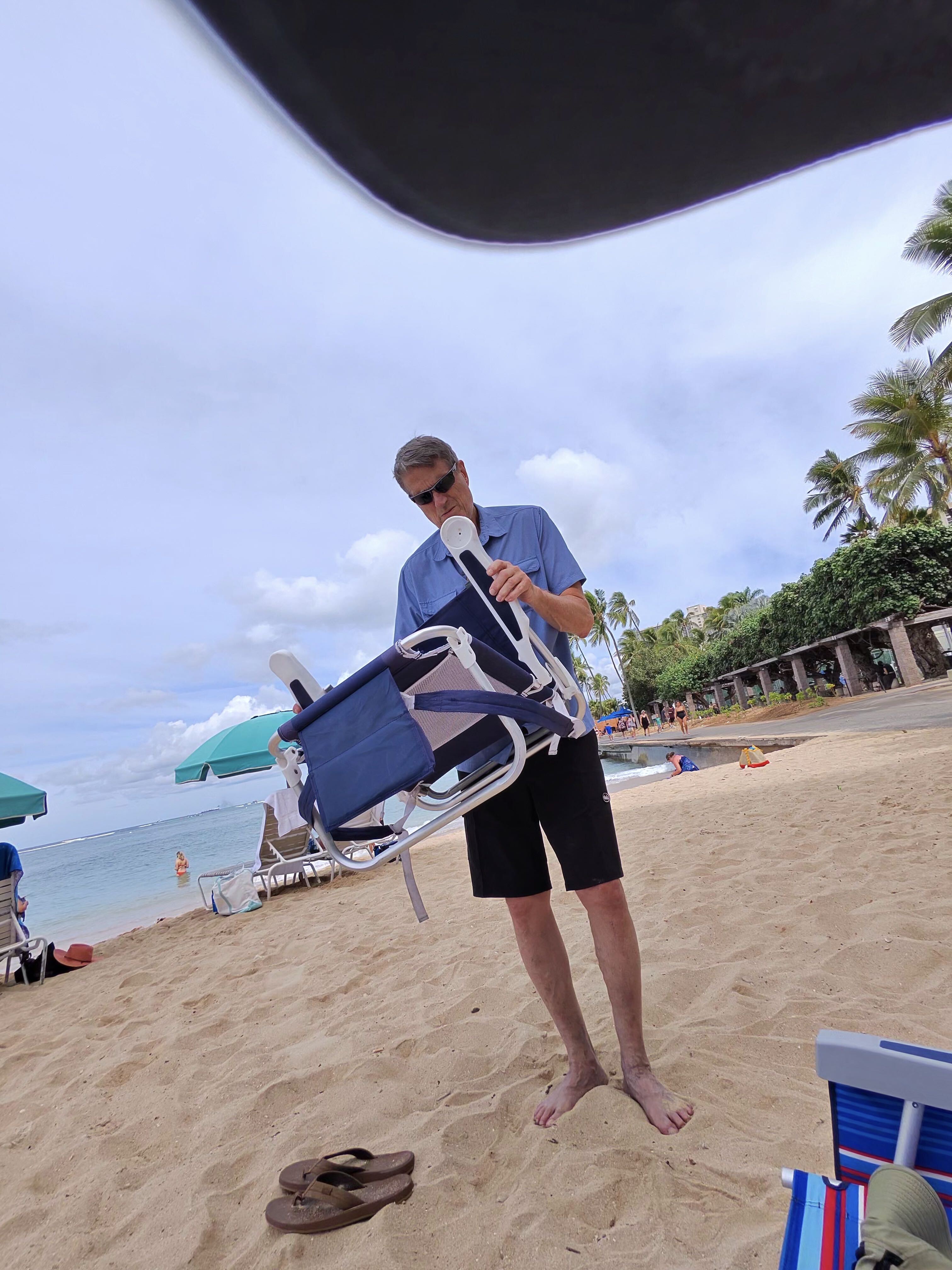 Nat with beach chair