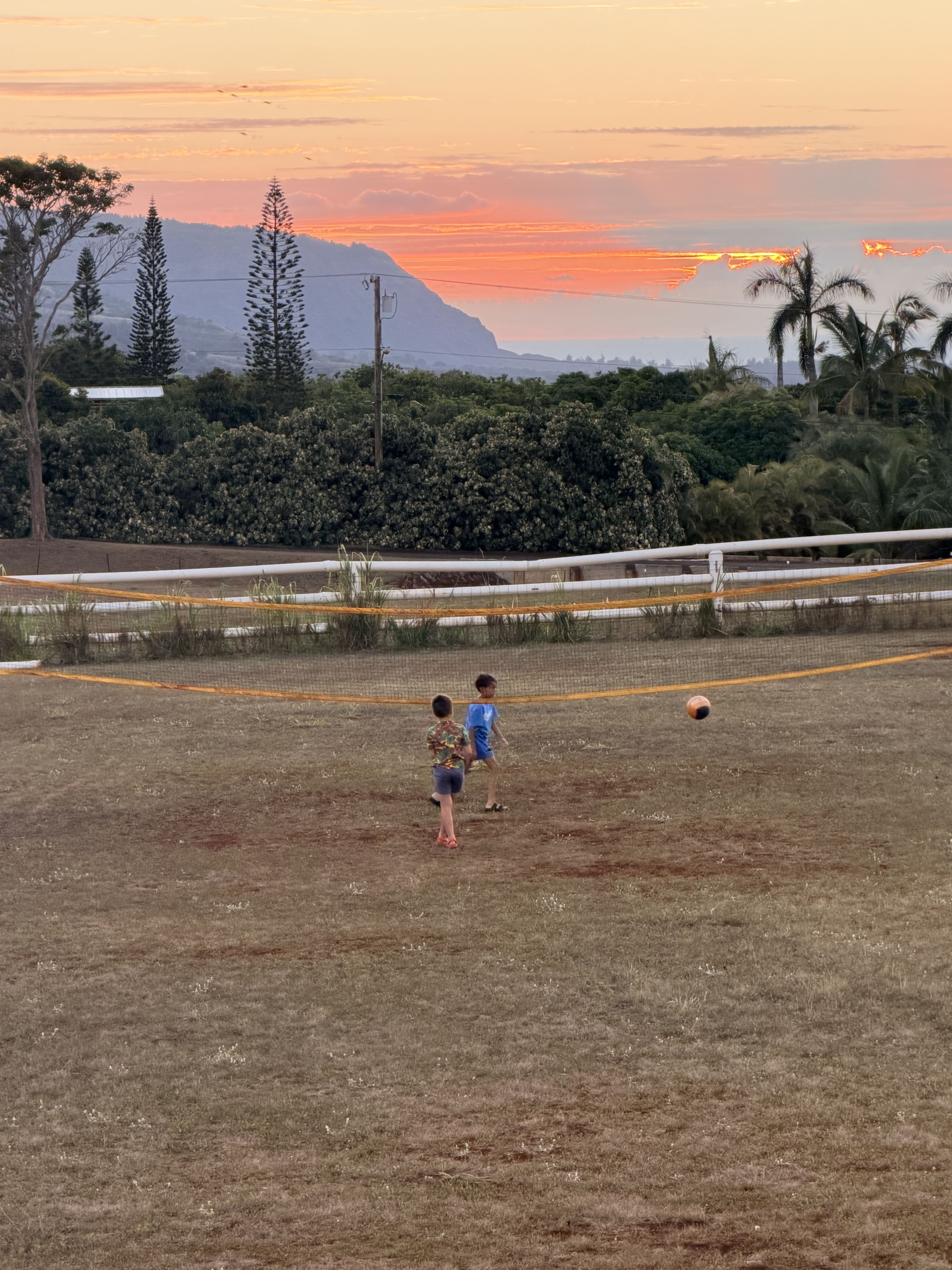 Kids at sunset